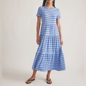 Marine layer Slub Midi Tier Stripe Dress size Large